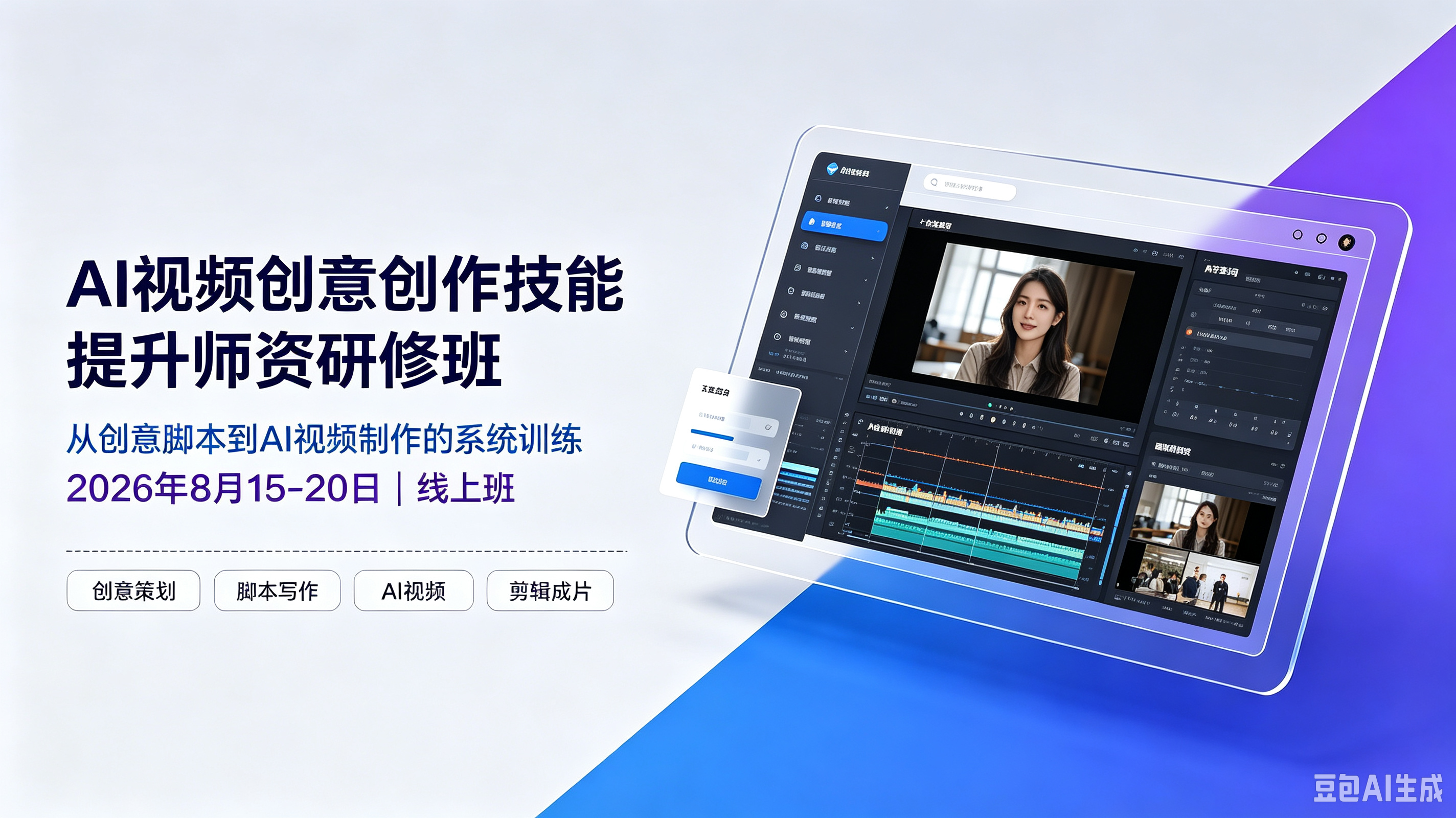 2026年8月15-20日AI视频创意创作技能提升师资研修班（线上班）